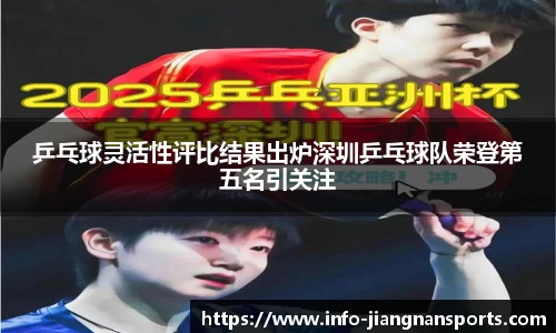 乒乓球灵活性评比结果出炉深圳乒乓球队荣登第五名引关注